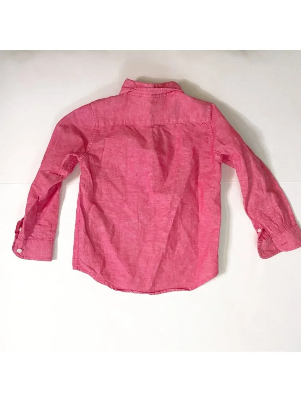 Janie and Jack Boys Red Linen Button Front Shirt, Size 4